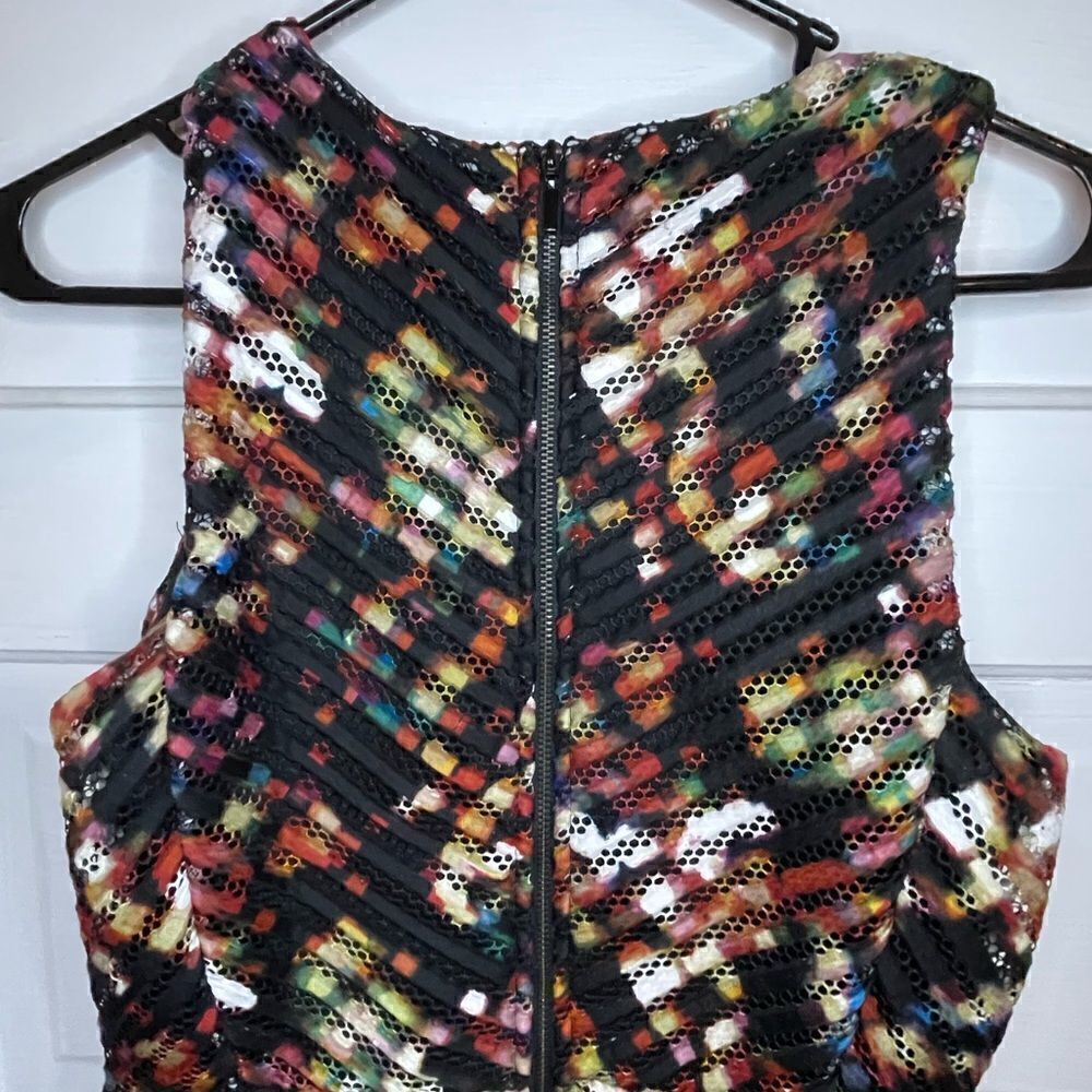 Massimo Colorful Chevron Skater Dress w/ Exposed Zipper - Picture 9 of 14
